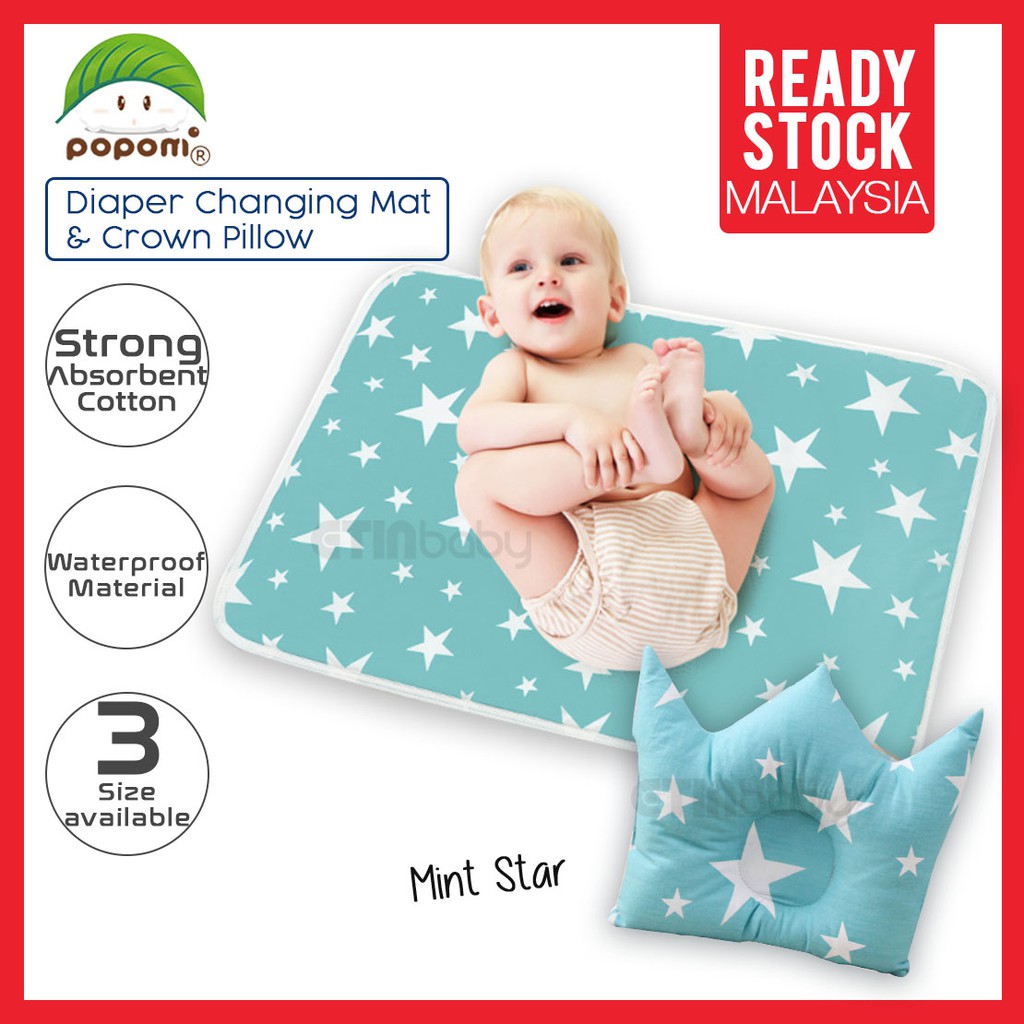 Popomi Diaper Changing Mat Pillow Set Infant Bedding Cover Pad