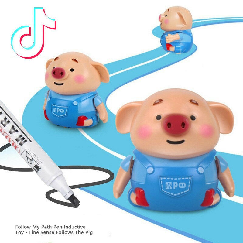 Follow Path Magic Pen Creative Inductive Toy Pig Educational Toy Cute Cmas