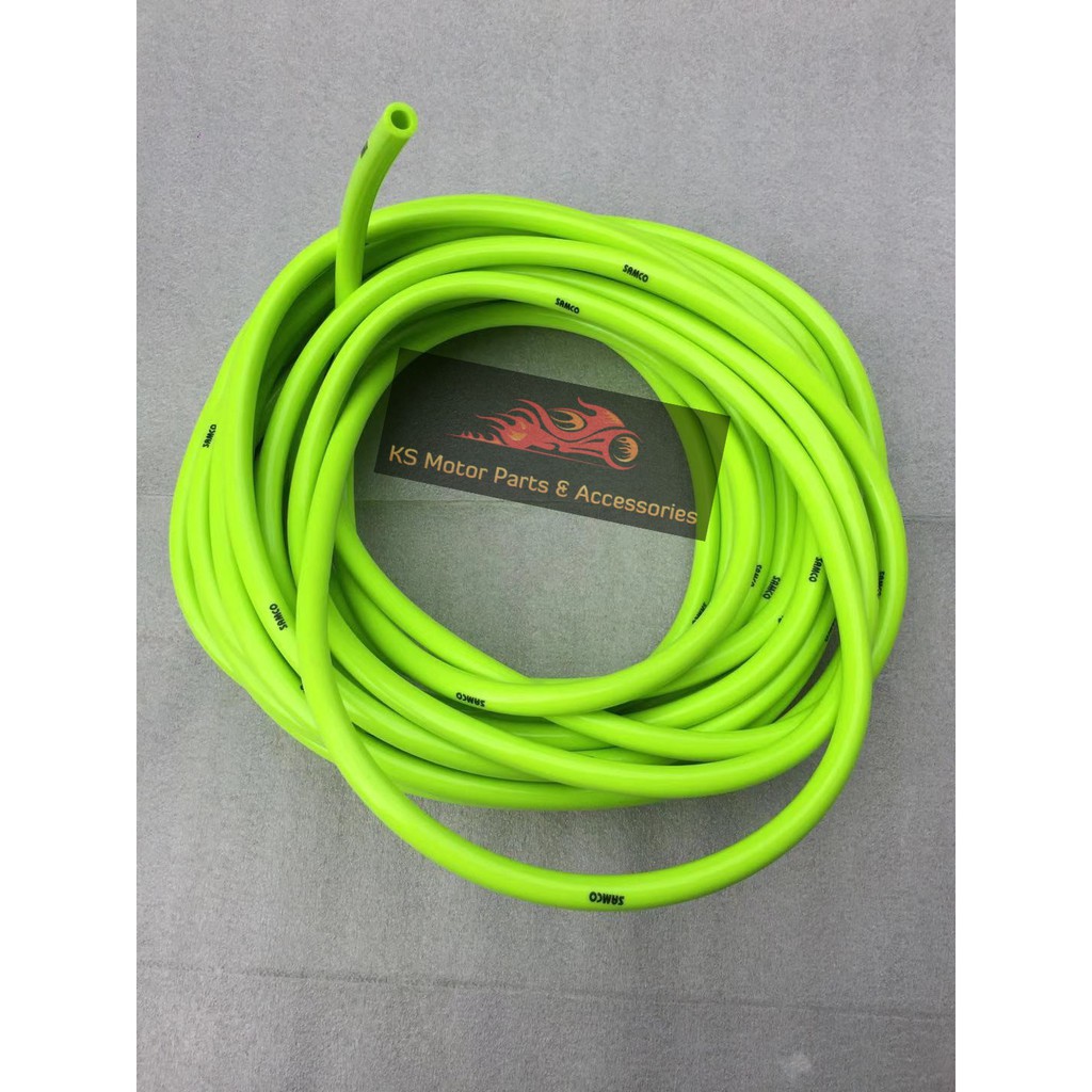 READY STOCK SAMCO FUEL GAS LUBRICANT HOSE /7MM/NEON YELLOW/BLUE