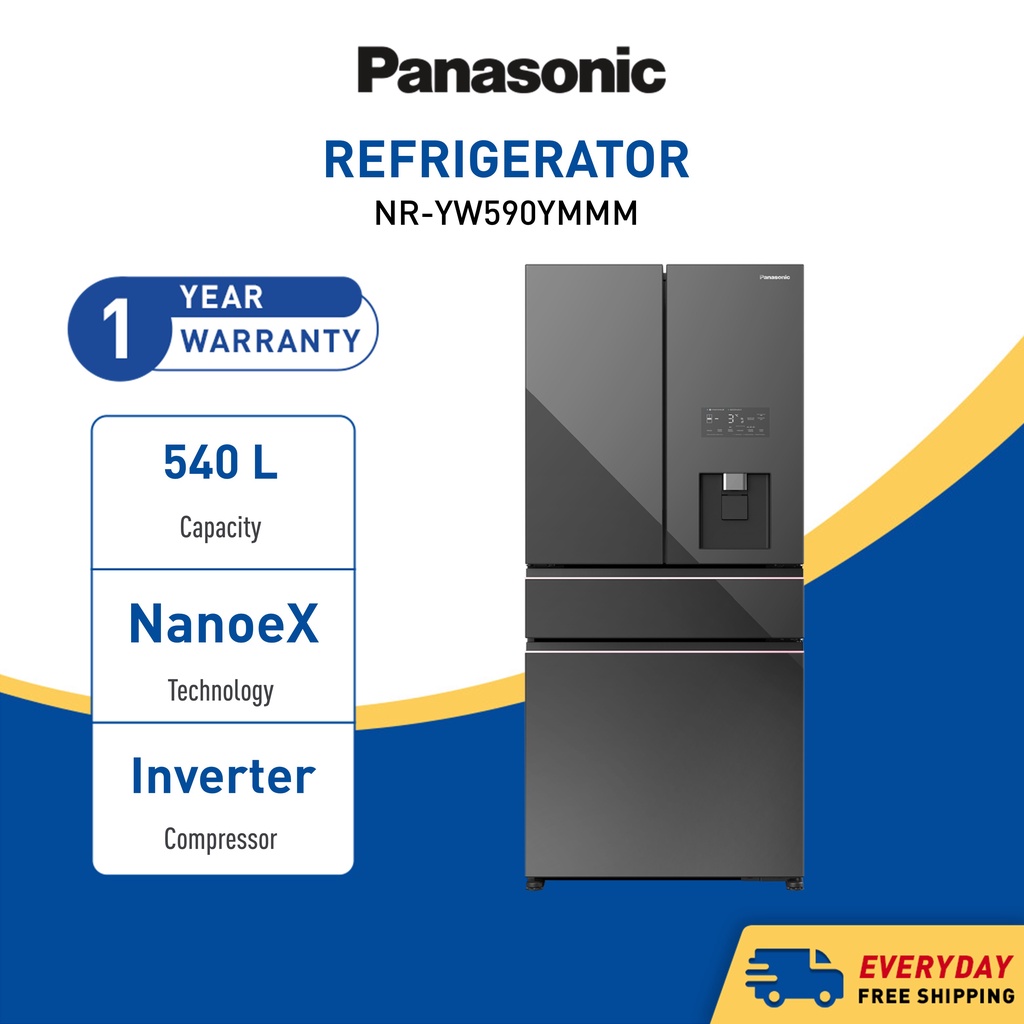 PANASONIC PRIME+ Edition Refrigerator 4 Door Inverter NanoeX Fridge (540L) NR-YW590Y Peti Sejuk 冰箱 (NR-YW590YMMM)