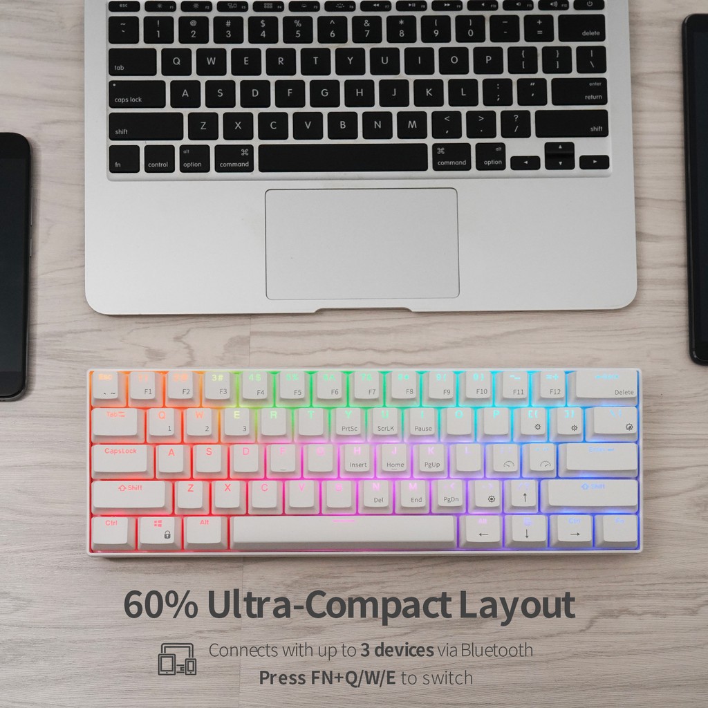 Official RK ROYAL KLUDGE RK61 Mechanical Keyboard TKL 61 Keys Wireless  Bluetooth 2.4Ghz Three Mode 60% RGB Office Hot sw - Shopee Malaysia