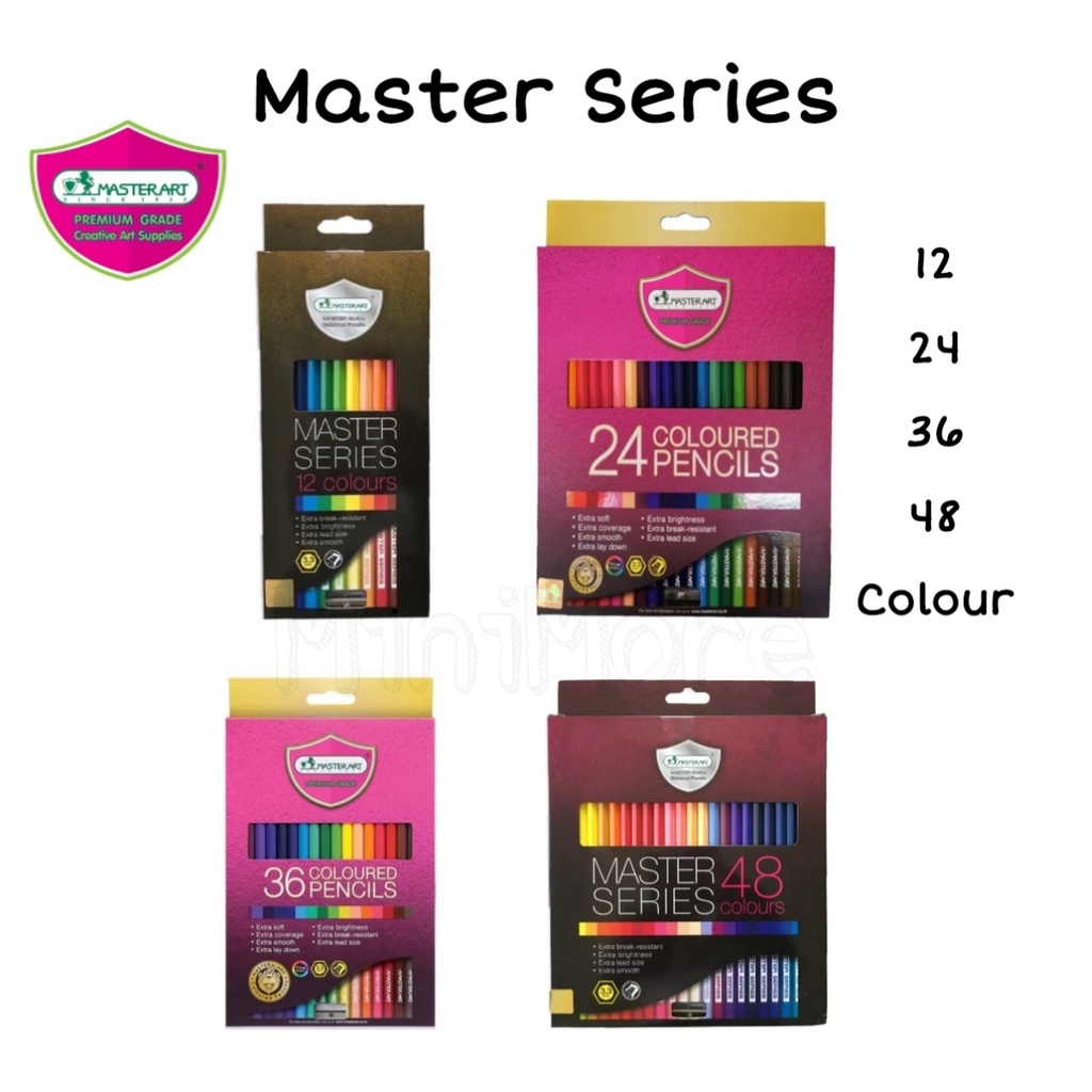 (MiniMore) Masterart Master Series Colour Pencils - 12/24/36/48 Colour ...