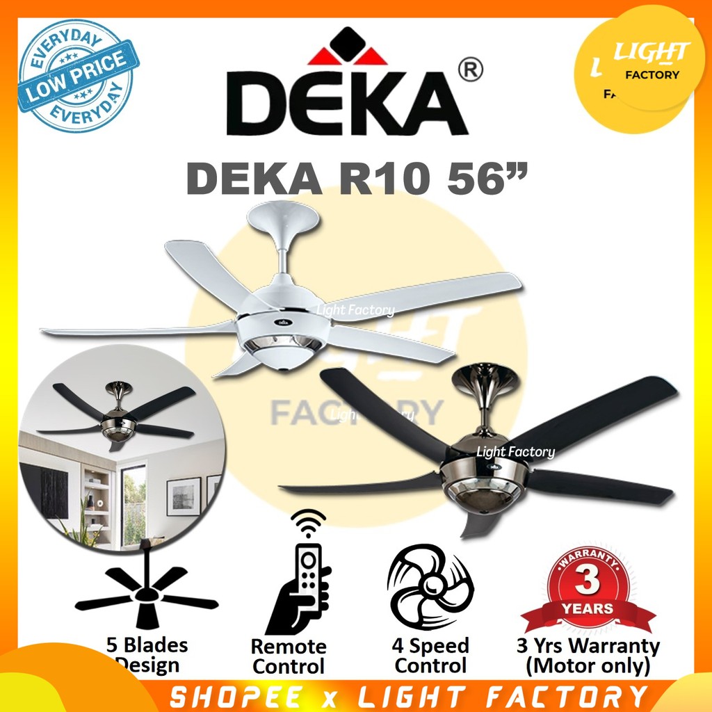 Hot Item Fans Deka R10 56 Reverse Function Remote Control Ceiling Fan R10 Black White ღ