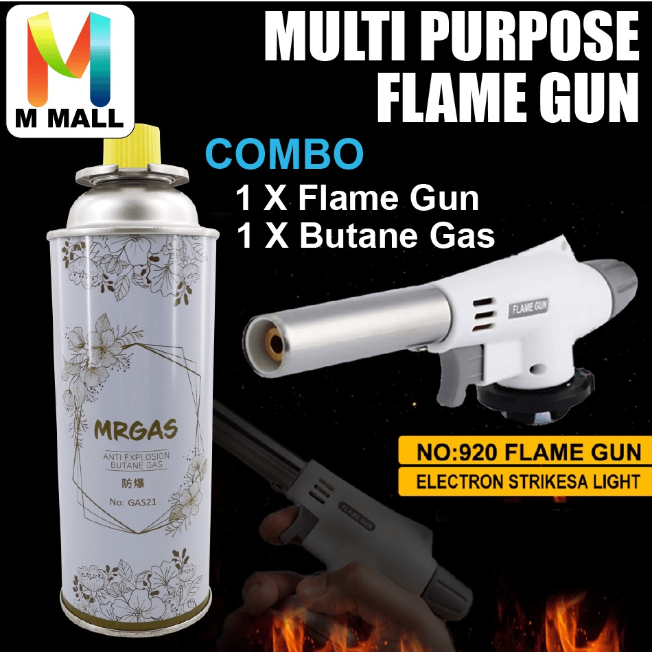 M MALL MULTIPURPOSE PORTABLE BUTANE GAS TORCH CAMPING NO.920 WITH GAS (SET) Portable Outdoor Cooking BBQ Camping