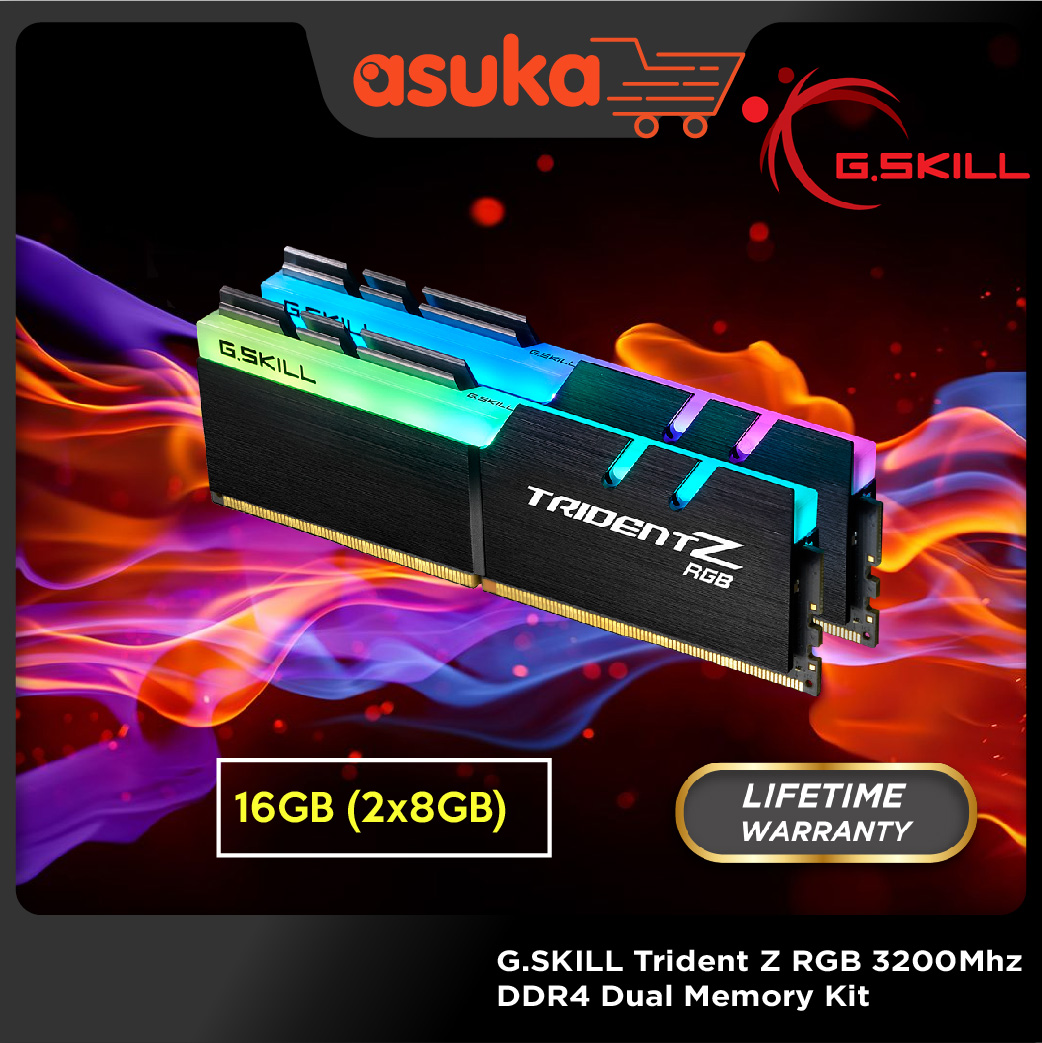 G Skill Trident Z Rgb 16gb 2x8gb 30mhz Ddr4 Dual Memory Kit F4 30c16d 16gtzr Shopee Malaysia