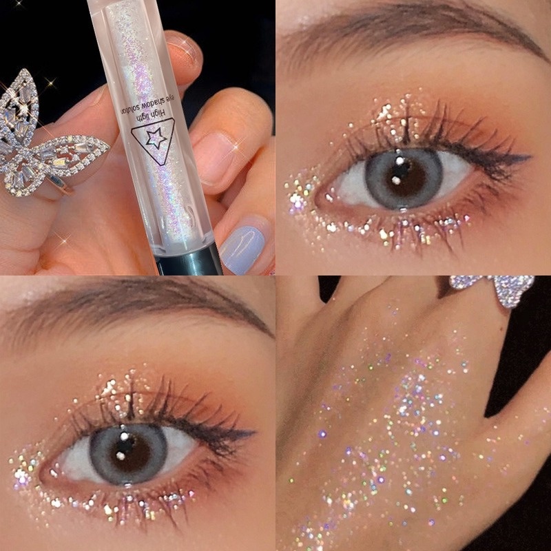 BOBEINI Liquid Eyeshadow Shining Beady Sequins Silkworm Pen Brightening