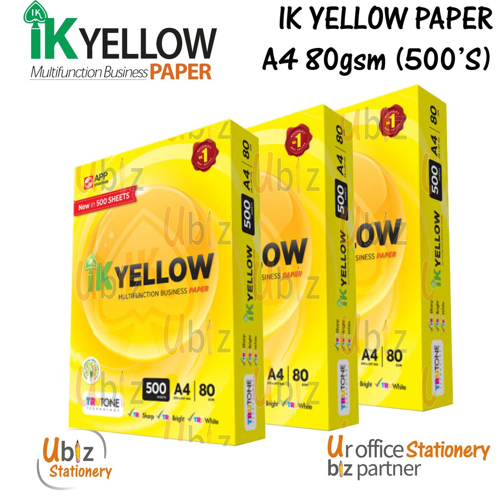 IK Yellow 80gsm A4 Paper (500 Sheets X Ream) Carton Lazada | atelier ...