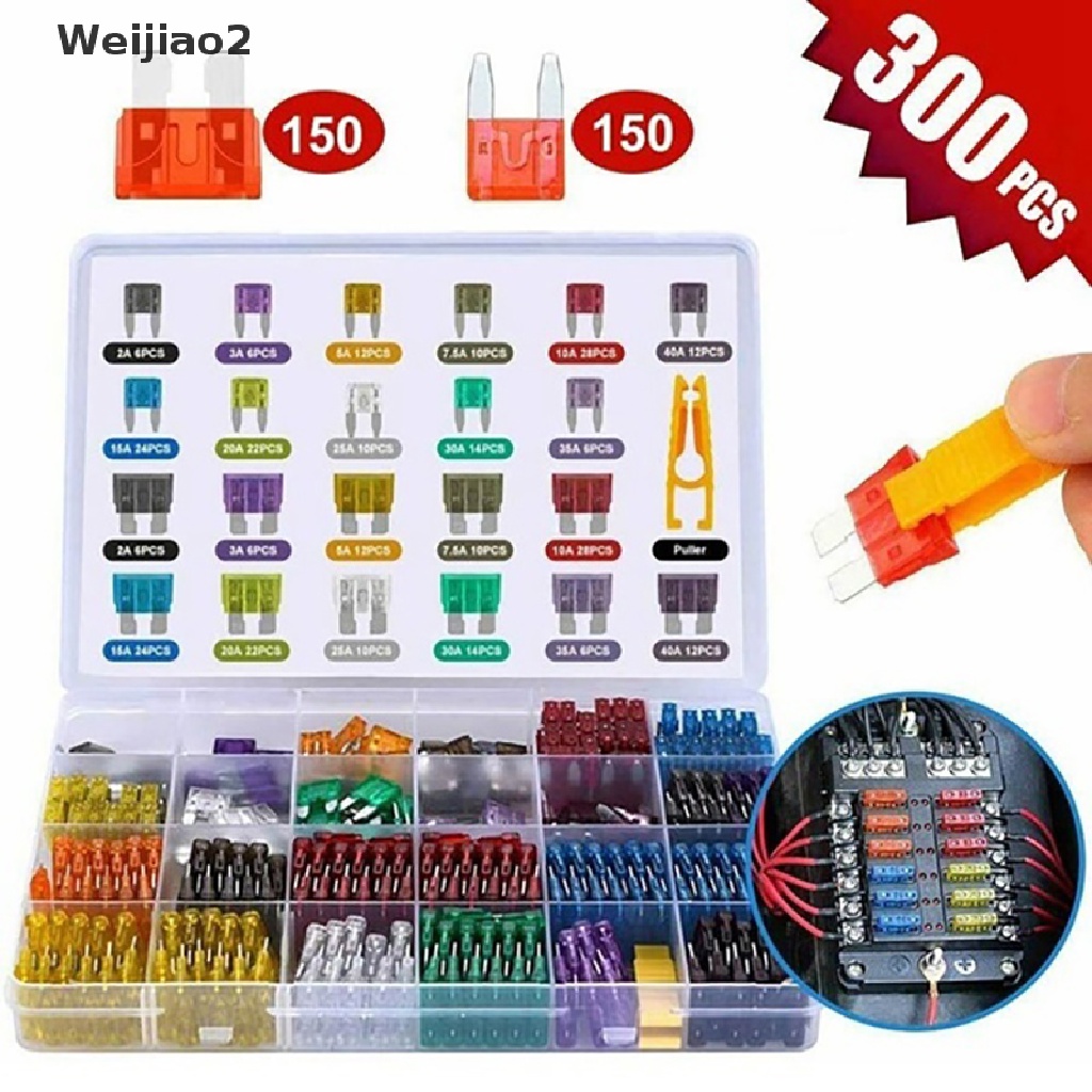 Weijiao2 300/120/60Pcs Truck Blade Car Fuse Kit The Fuse Insurance Insert Auto Accessorie MY