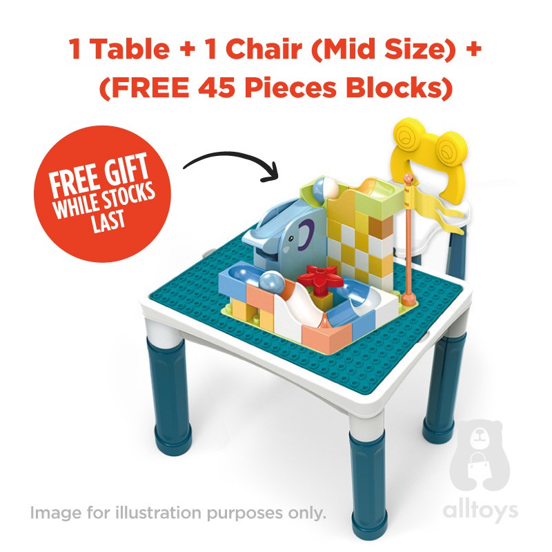 Mid Size Brick Block Table Building Blocks Learning Playing Study