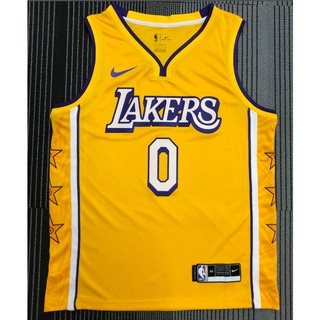 【hot pressed】WESTBROOK jersey NBA Los Angeles Lakers 0# Westbrook 2021 YELLOW and other jerseys basketball jersey