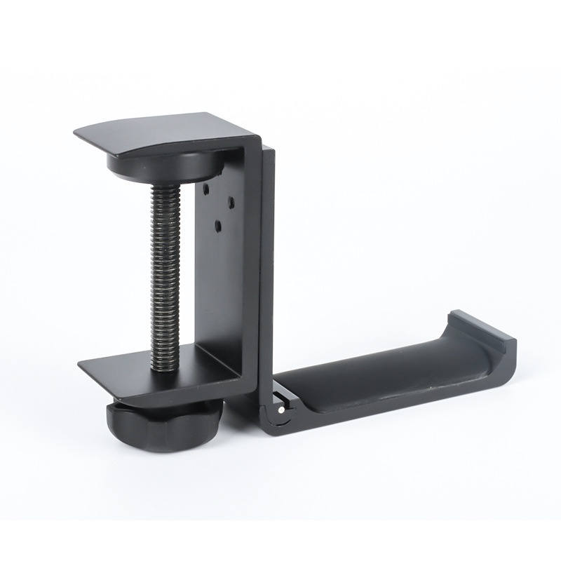 Universal Headset Hanger Headphone Hook Holder Desk Mount Stand Aluminum Alloy with Foldable Clamp Supports Horizontal V