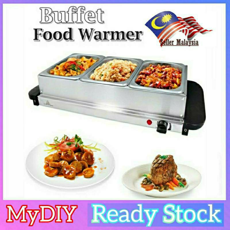 💥3 Tray💥 Stainless Steel Food Warmer Food Keep Warm Food Buffet Trays