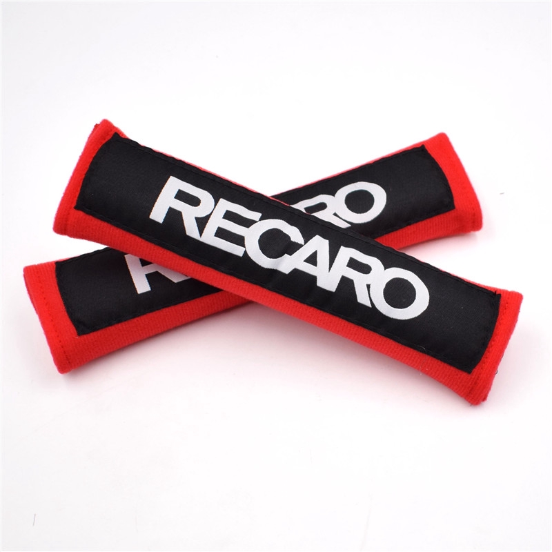 JDM Red Seat Belt Cover Shoulder Pads Pairs with Nismo Embroidery Racing Logo