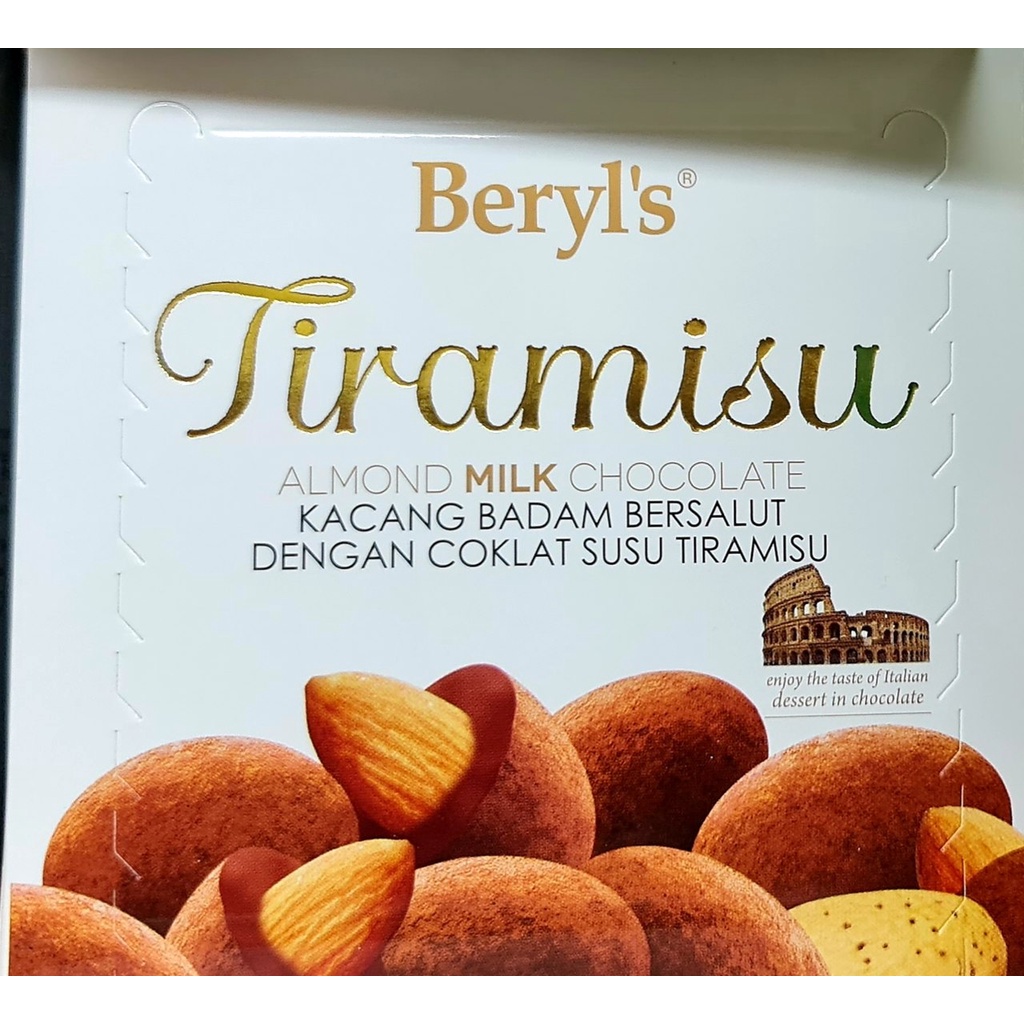 Tiramisu Ready Stock Beryls Almond Milk Chocolate White Cocolate Coklat 65g Shopee Malaysia 4537