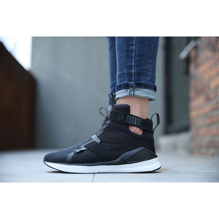 puma fierce strap swan black