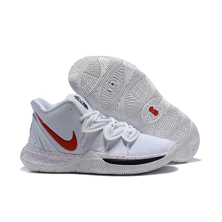 kyrie 5 white and red