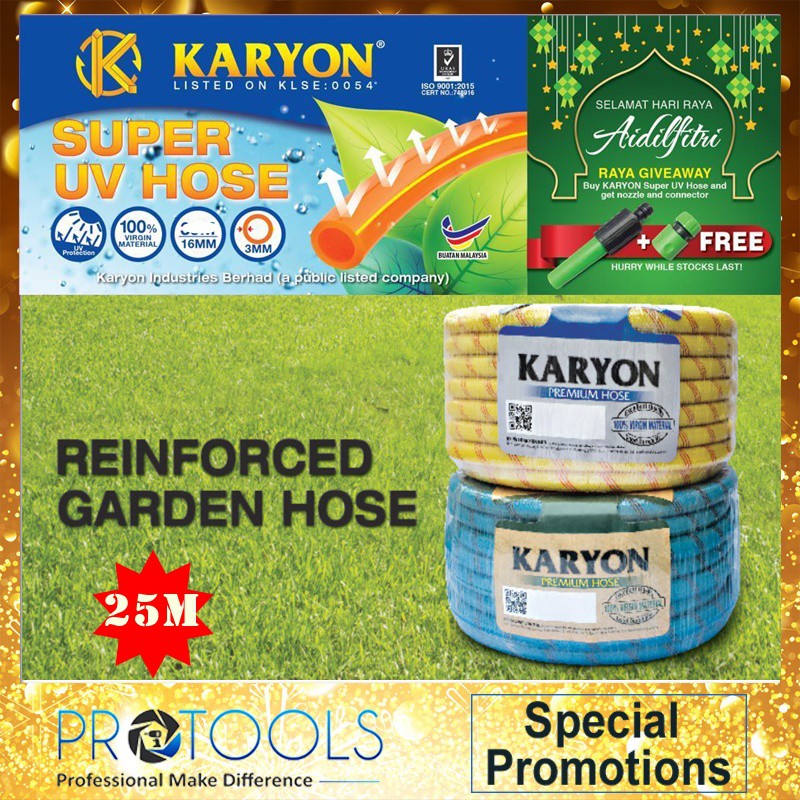 Karyon Yellow Blue 25m Reinforced Garden Hose Shopee Malaysia