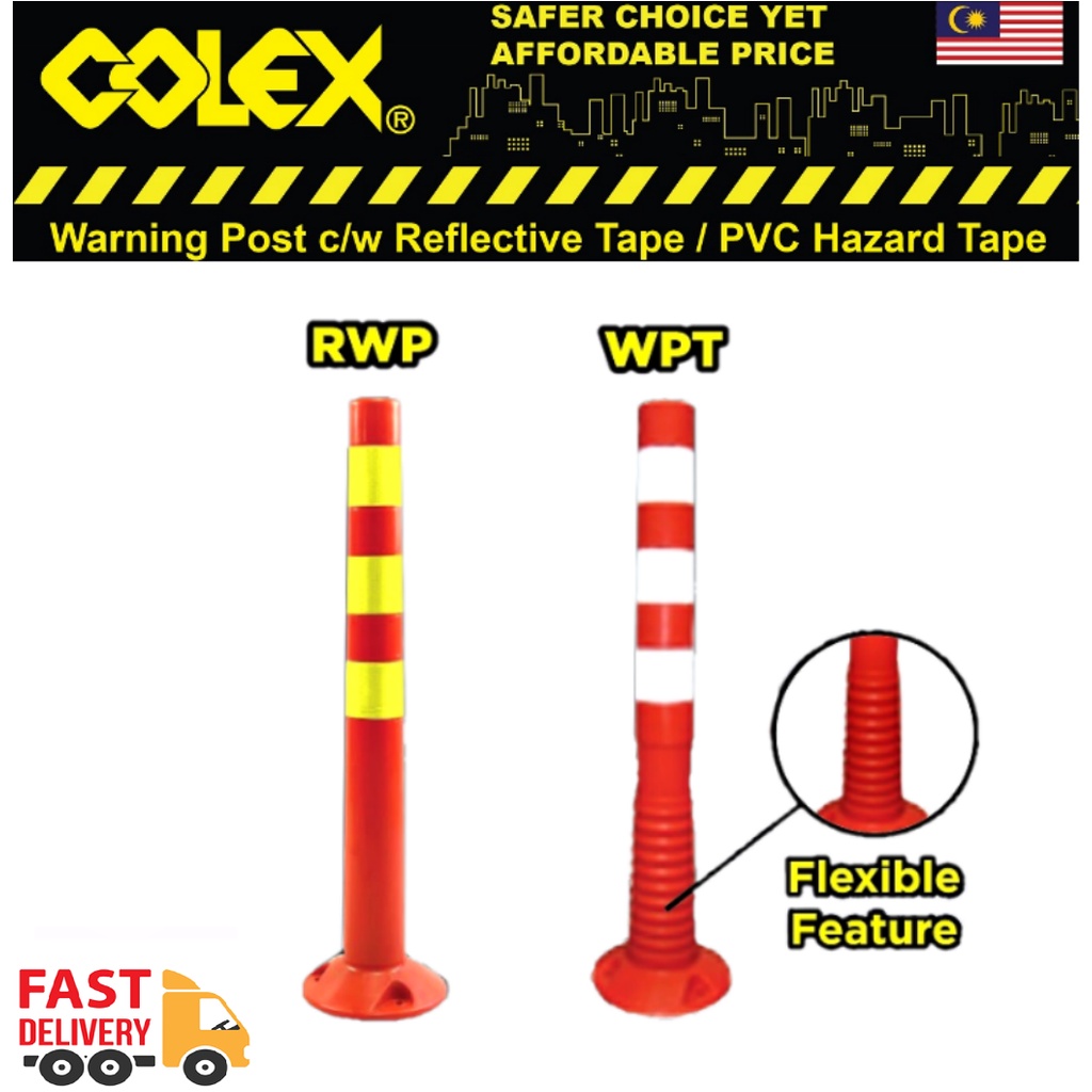 COLEX Safety Cone Stick Traffic Flexible Pole Size 75cm Warning Equipment Flexible Warning Post