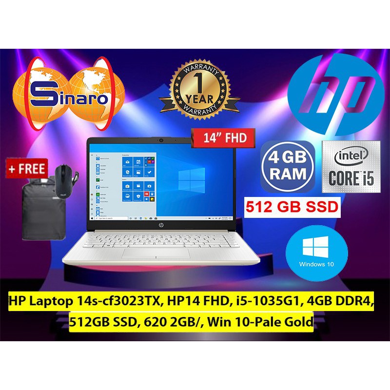  HP  Laptop 14s cf3023TX HP14 FHD i5 1035G1 4GB DDR4 