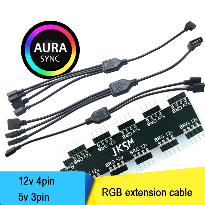 Asus Aura motherboarad rgb 12v 4pin 5v3pin extension cable Shopee Malaysia
