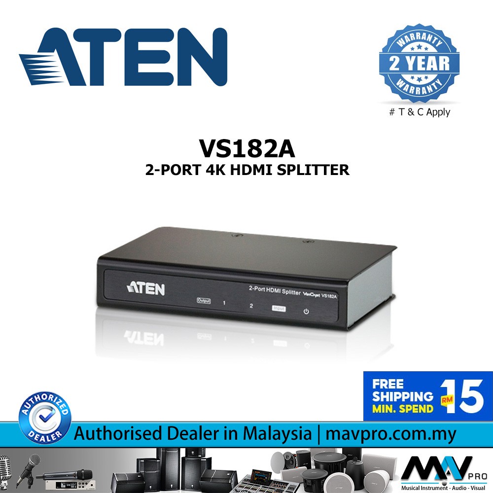 generelt klinge skuffet ATEN 2-Port 4K HDMI Splitter (ATEN VS182A） | Shopee Malaysia