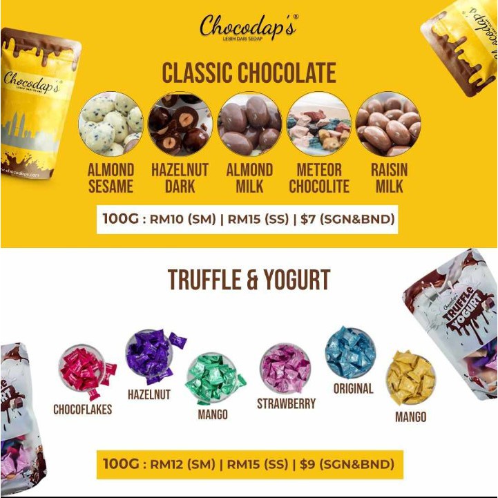 CHOCOLATE SEDAP CHOCODAPS 100g chocolate kacang - almond milk Chocolate ...