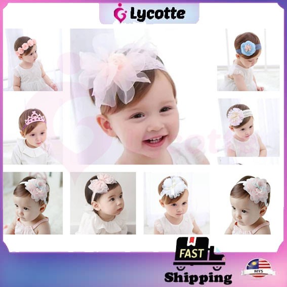LYCOTTEᵐʸ Raya BABY Newborn Baby Girls Toddler Kids Hair Band Head wear Baby  Girl Hair Band Hairband | Shopee Malaysia