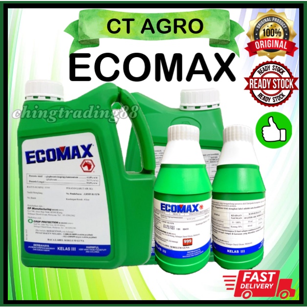 Ecomax 4l 1l Glyphosate 41 Ready Stock Racun Rumput Rumpai