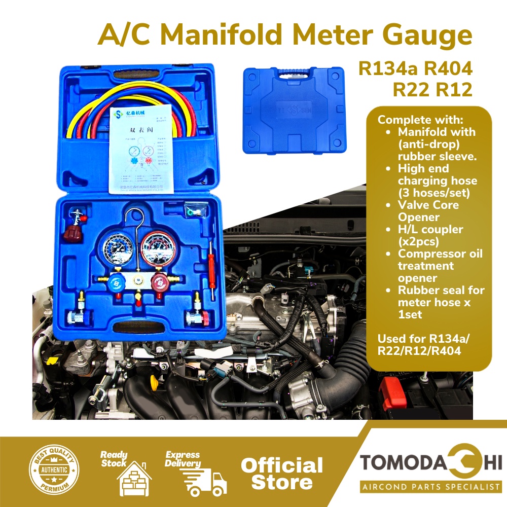 TOMODACHI Aircond Manifold Gauge Set for Aircond Hose Set r134a r404