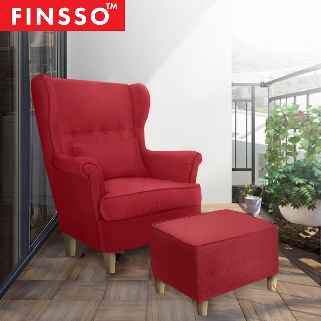 [FREE STOOL & PILLOW] Raymond Nordic Wing chair