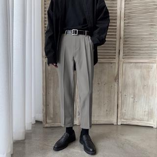 Men's Long Suit Pants Summer New Korean Style Loose Casual Solid Color Formal Pants Oversized