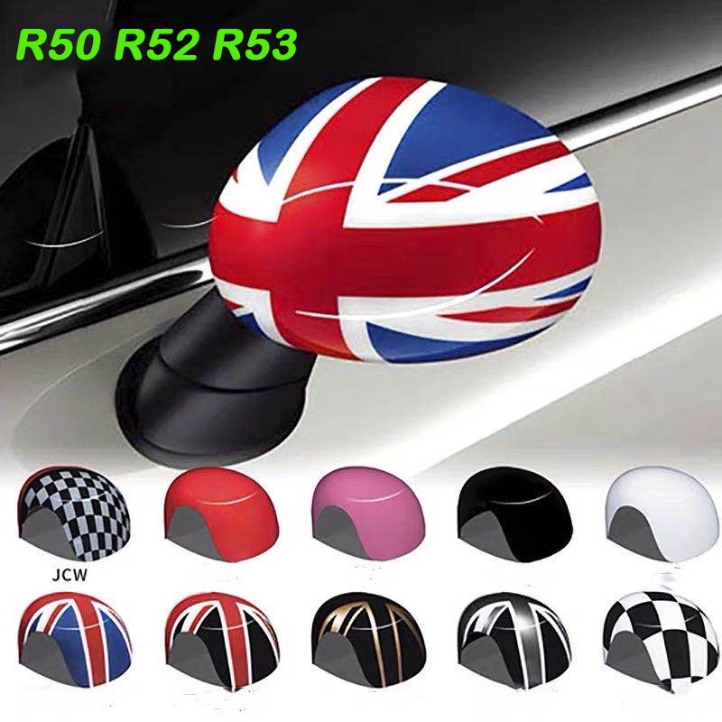 2pcs Door Rear View Mirror Covers Stickers Car-styling For MINI Cooper R50  R52 R53
