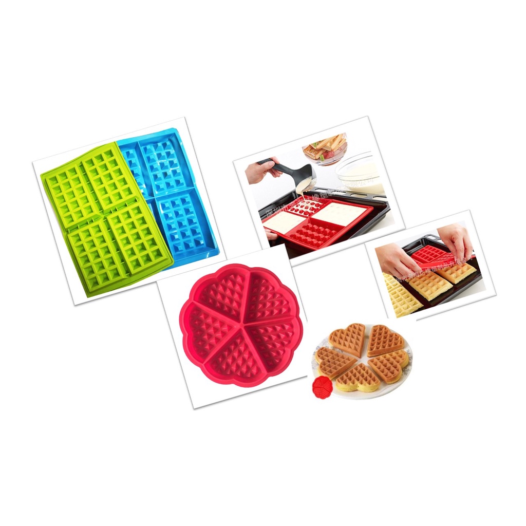 SILICONE WAFFLE MOULD MAKER ROUND / RECTANGULAR