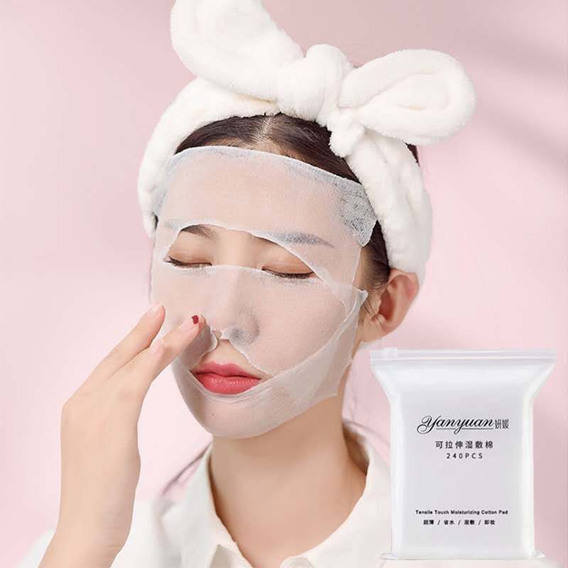 Mummy wet compress cotton pad can be stretched, water-saving, makeup remover, 可拉伸木乃伊湿敷棉化妆棉 一包200片