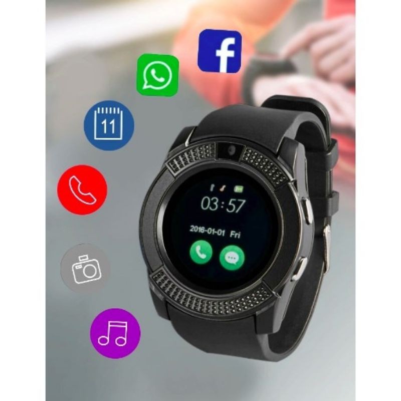 V8 Smart Watch (V8 Jam Tangan Pintar Dengan Kamera) Shopee Malaysia