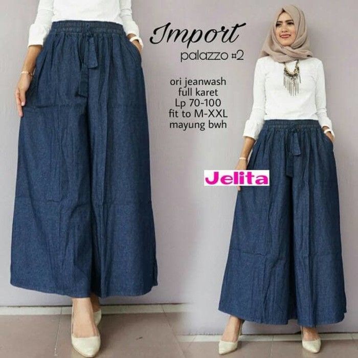 Imported palazo culottes pants jumbo big size jeans