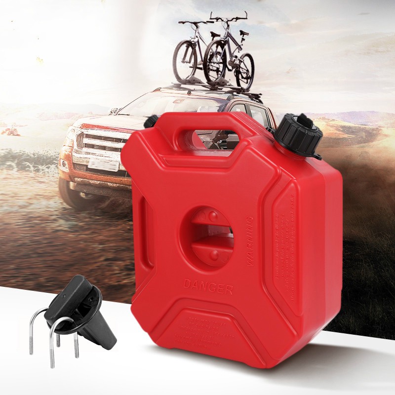 Mounting Kit Universal 3 Litre Fuel Tank Jerry Cans Spare Plastic Petrol Tanks ATV Jerrycan Mount Motorcycle Car Gas Can Gasoline Oil Container Fuel-jugs w//Lock 5L