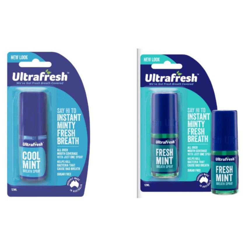 [TY PHARMACY] Ultrafresh Breath Spray Fresh Mint/ Cool Mint 12ml (For
