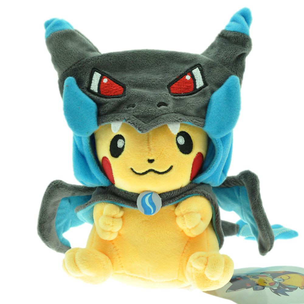pikachu wearing charizard hat