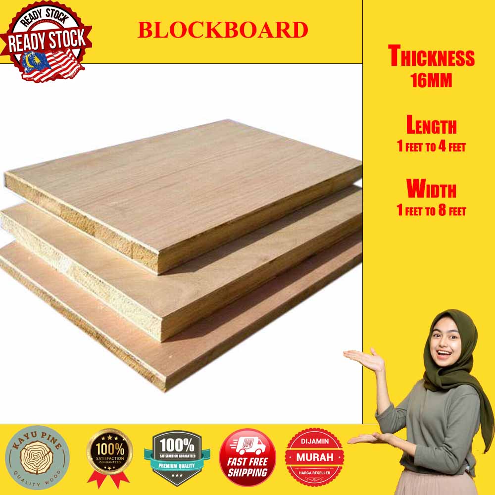 [ Block Board 18mm Original ] 🌲 Table Top Shelf Board Papan Kayu 🌲