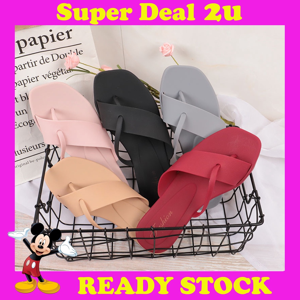 Super Deal 2u Woman flat jelly sandal comfortable Selipar Slipper Sandal perempuan wanita(8812)