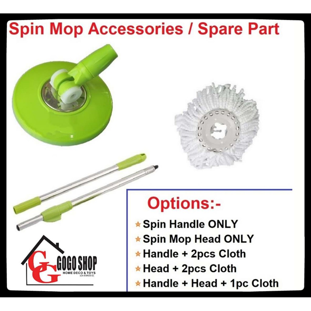 SPIN MOP ACCESSORIES SPARE PART SPIN HANDLE SET SPIN MOP HEAD SET 360