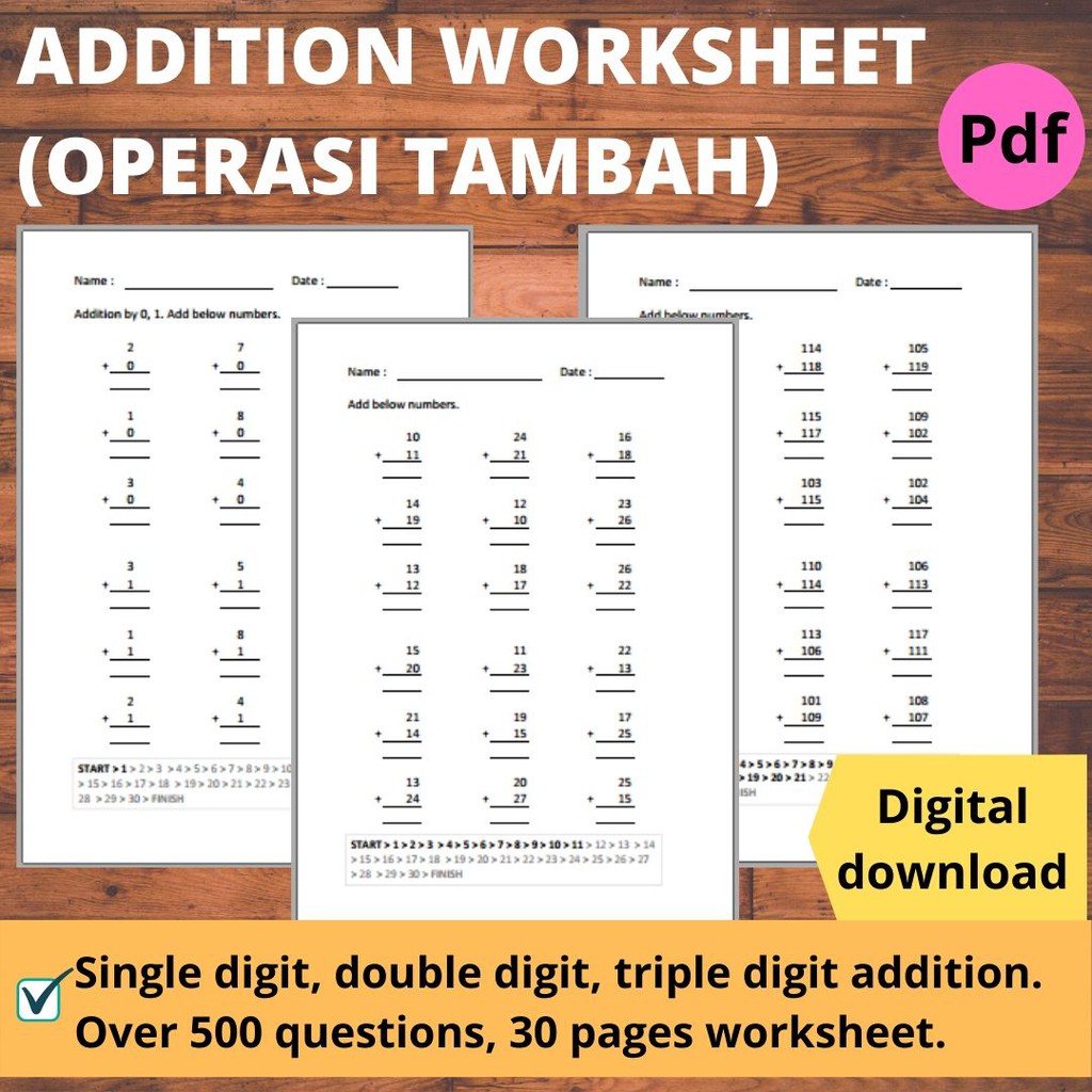 printables math workbook buku latihan matematik operasi tambah addition worksheet year 1 2 3 softcopy pdf file shopee malaysia