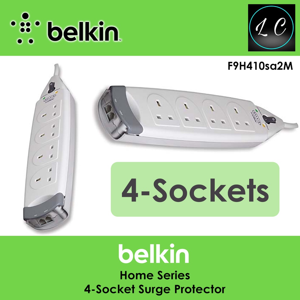 Belkin Original 4Way Surge With Tel Protection (2M) F9H410sa2M