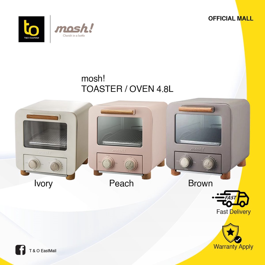 MOSH Toaster/Oven 5L Original Japan Imported Home Appliances Lifestyle Oven Toaster - Pink | Brown | Ivory