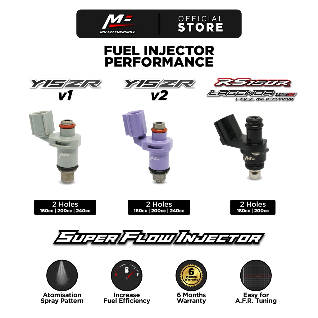 MB Performance Fuel Injector LC135 Fi / Y15ZR V2 / Y15ZR V1 / FZ150i V3 / RS150 / LAGENDA Fi ( 6