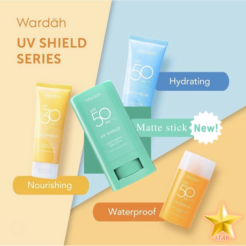 Original Wardah UV Shield Essential/Active Pro/Aqua Fresh/Matte Stick Sun screen Gel Sun Care 