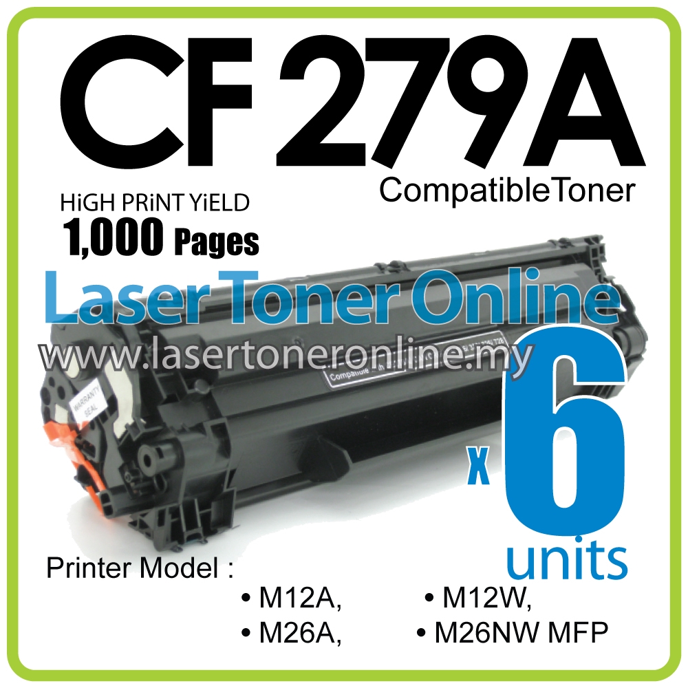 6x Compatible to HP CF279A 79A CF 279A Laserjet pro MFP M12a M12w M26a M26w M26nw MFP HP79A Laser Printer Toner