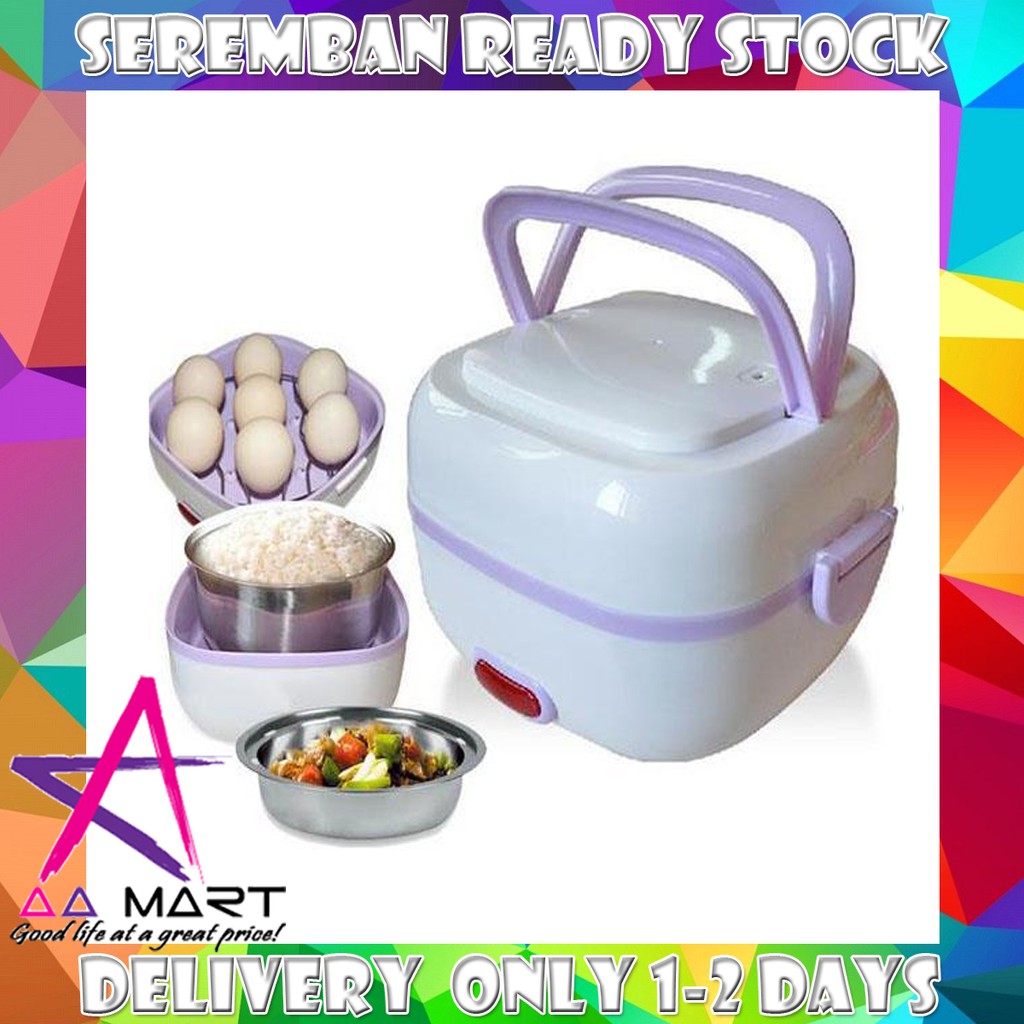 Seremban Ready Stock Portable Electric Mini Rice Cooker Lunch Box Steam Heating Shopee Malaysia