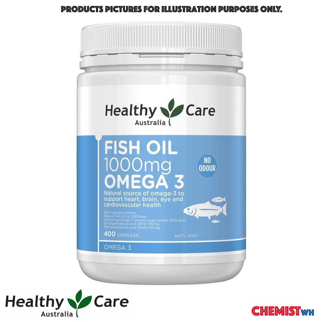 100% AUTHENTIC HEALTHY CARE Fish Oil 1000mg Omega 3 (400 ...